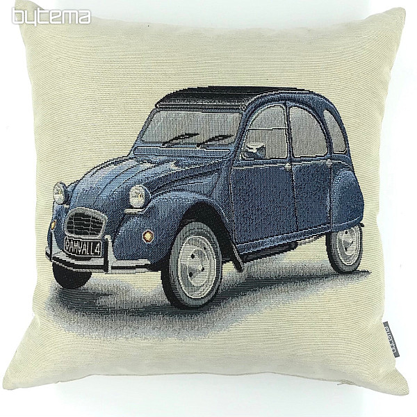 Tapestry pillow-case Citroën 2CV blue