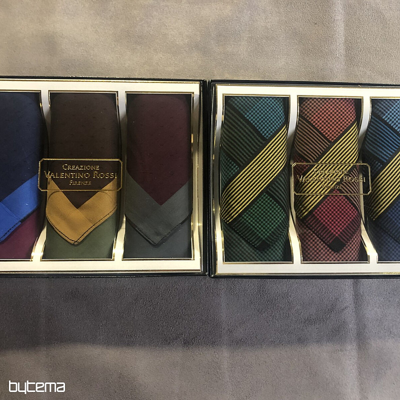 Men's cloth handkerchiefs - set of 3 in a box - Dark