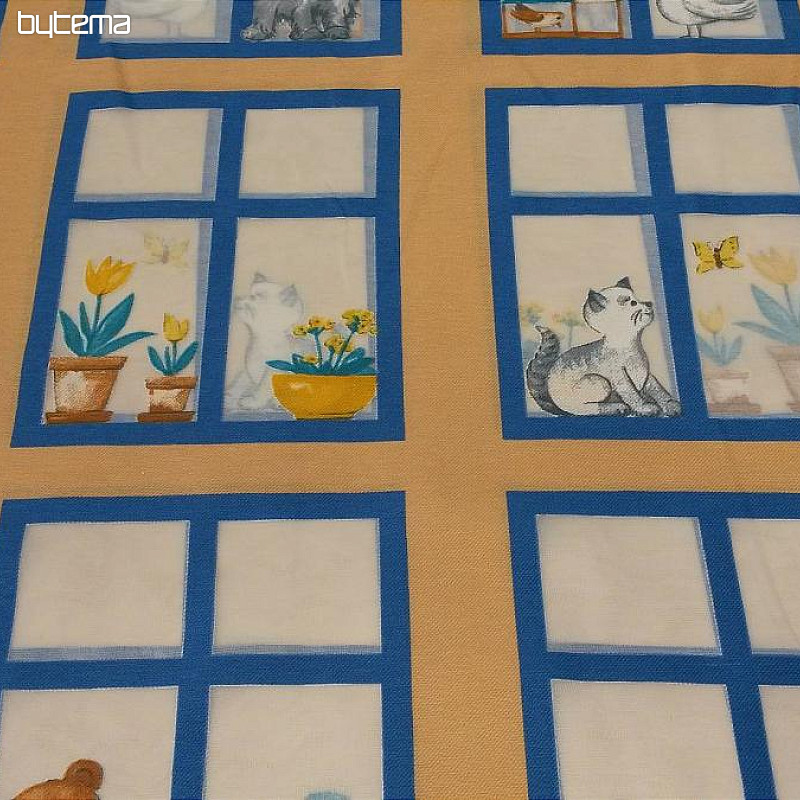 Children decorative fabric Animals in the windows II