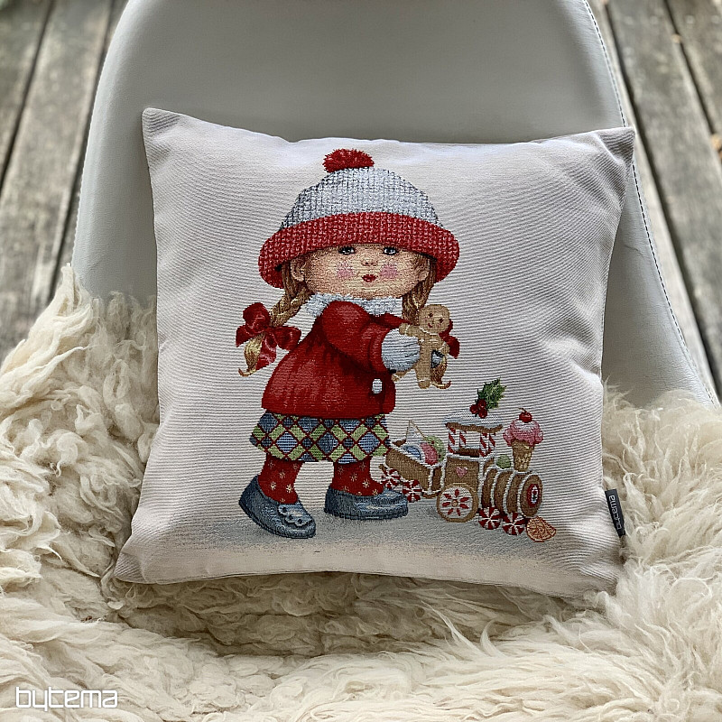 Christmas tapestry cover GIRL WITH A TOY