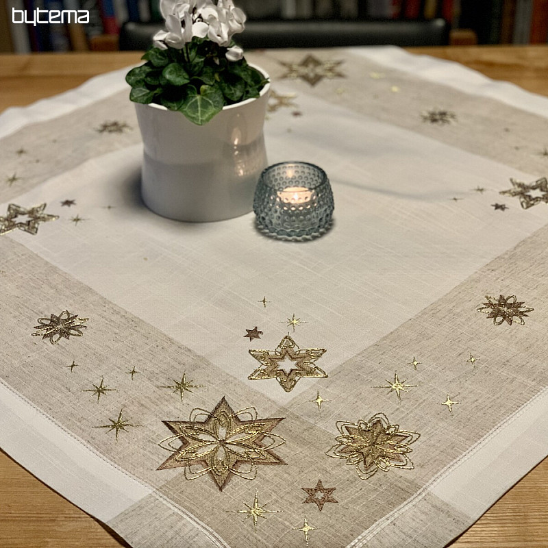 Embroidered Christmas tablecloth, Star shawl