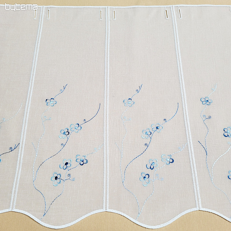 Stained glass curtain BLUE EMBROIDERY