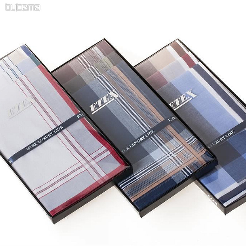 Men's fabric handkerchiefs - Luxury set in an exclusive box of 3 pcs