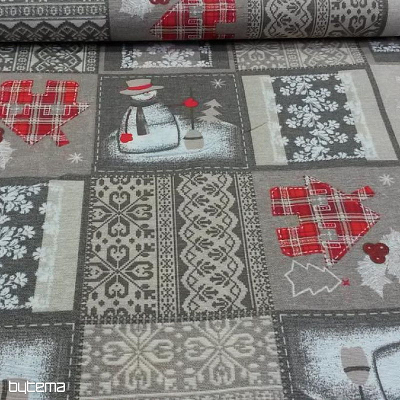 Christmas decorative fabric SNOWMAN I