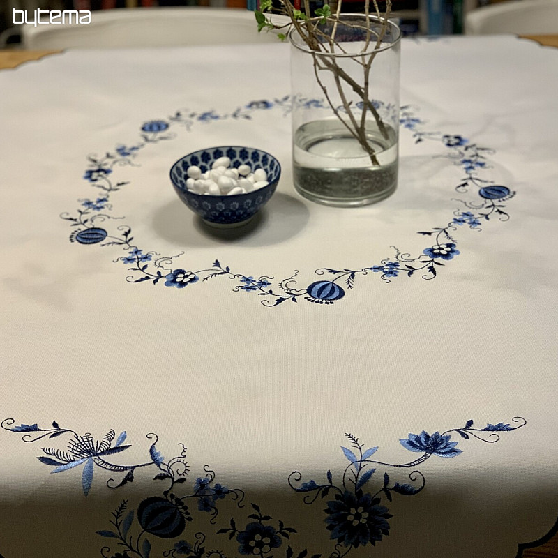 Embroidered tablecloths ONION BLUE-WHITE