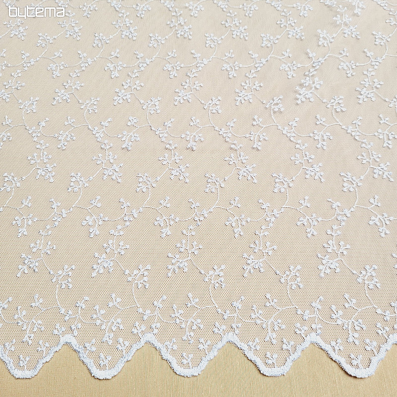 Luxury embroidered curtain TINY WHITE Twig