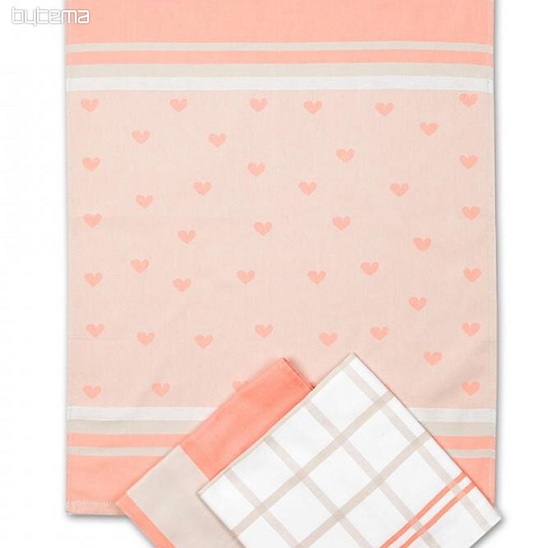 Extra absorbent jacquard towels SALMON HEARTS