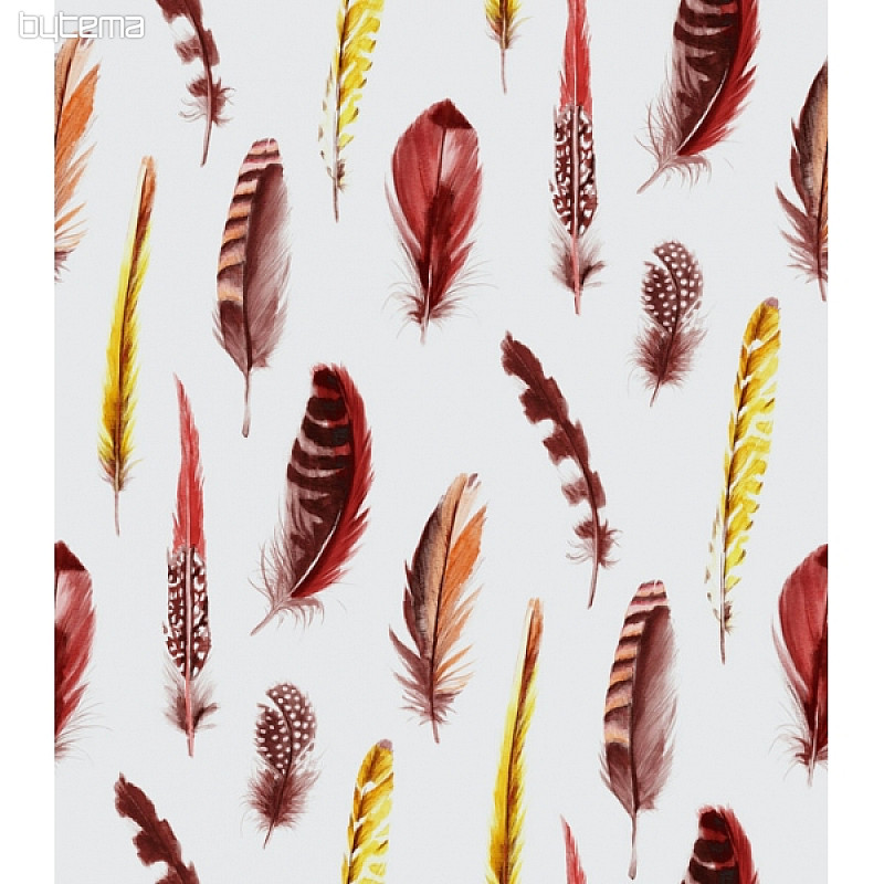 Decorative fabric Red Feathers