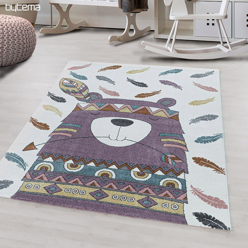 Luxury children&#39;s piece rug FUNNY indian purple