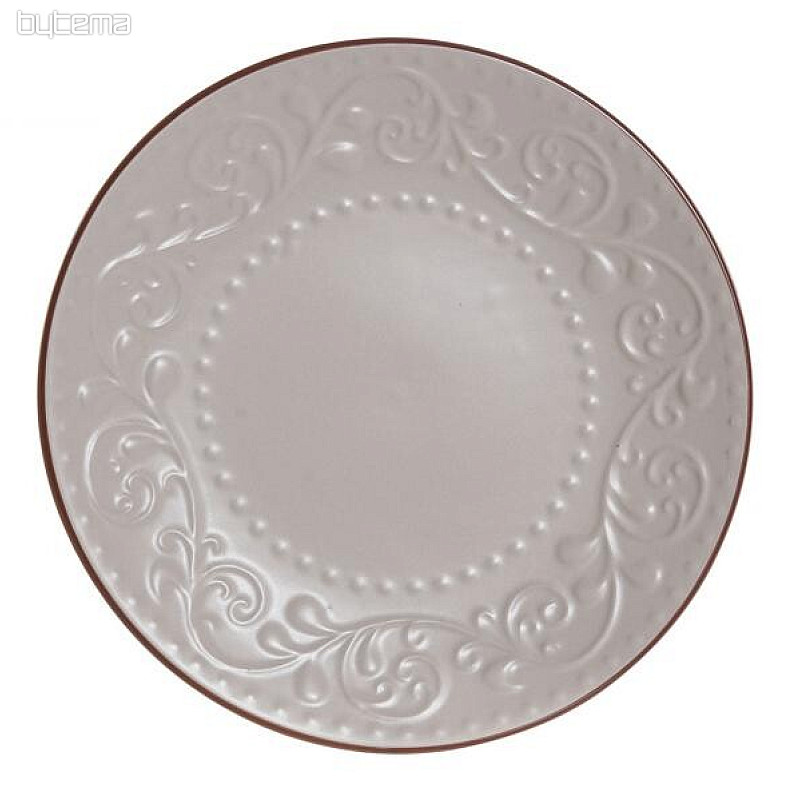 Dessert plate BEIGE RELIEF 21x2.5cm beige