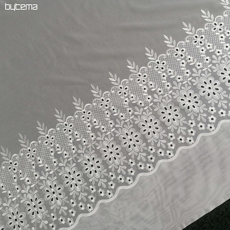 Luxury embroidered curtain Melania white 17560