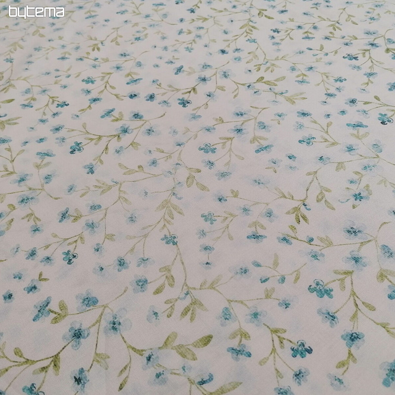 Mini sakura blue cotton fabric