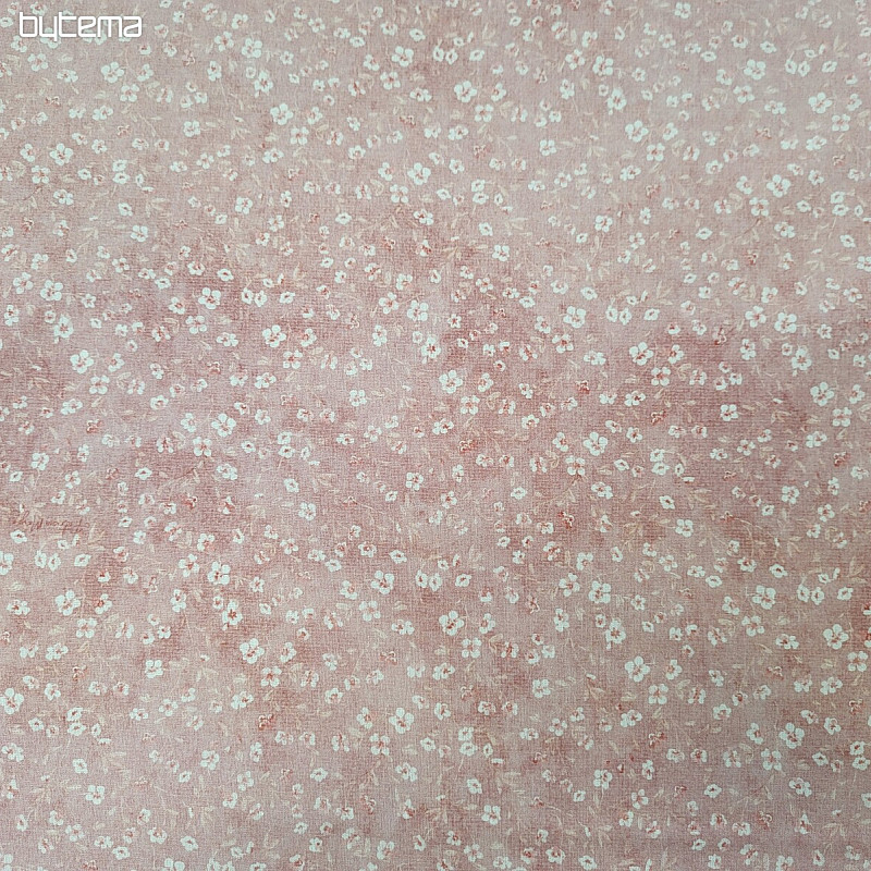 Cotton fabric MONO MINI PINK FLOWER