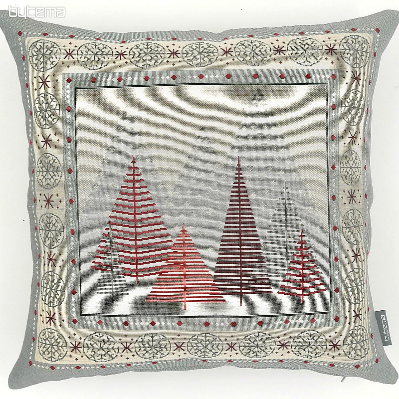 Christmas decorative pillow cover Christmas trees gray-red
