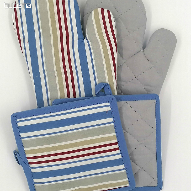 Set of 2 kitchen gloves with pads