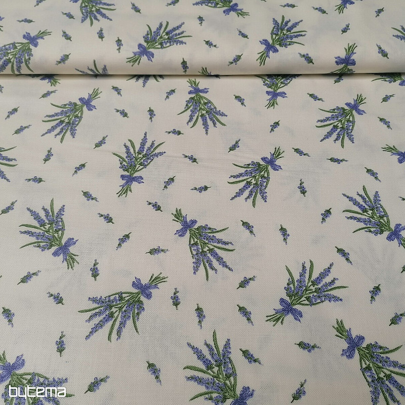 Decorative fabric Lavender bunch - cream