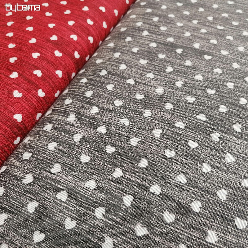 Decorative fabric Naira hearts dark gray