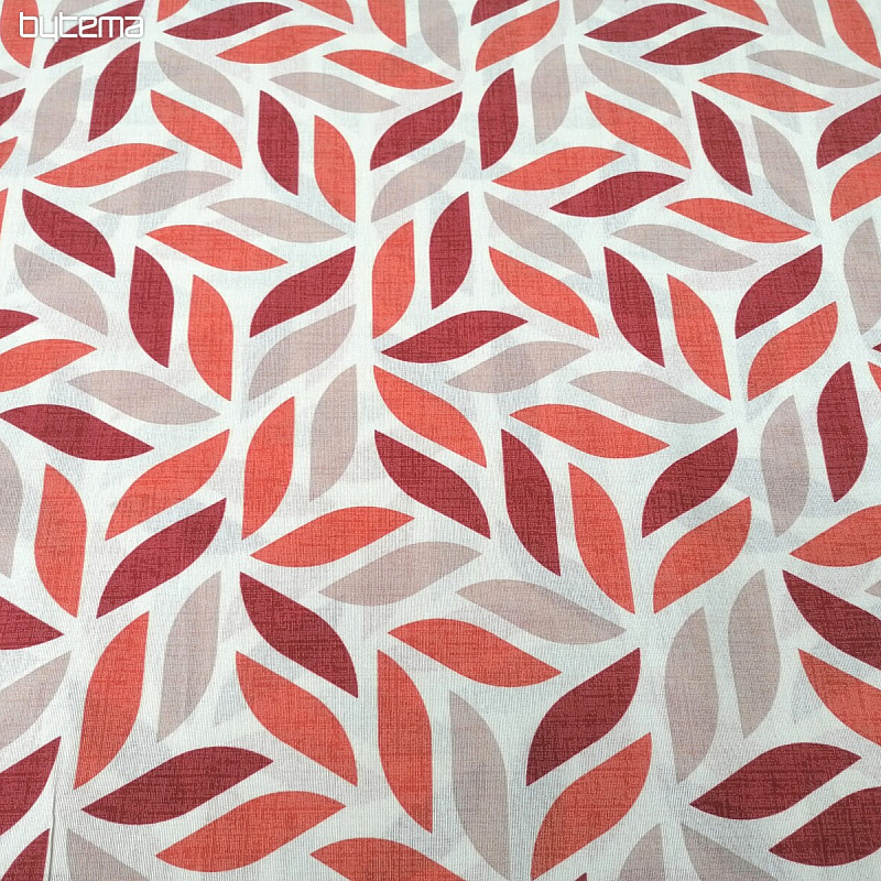 Decorative fabric Coord leaves red