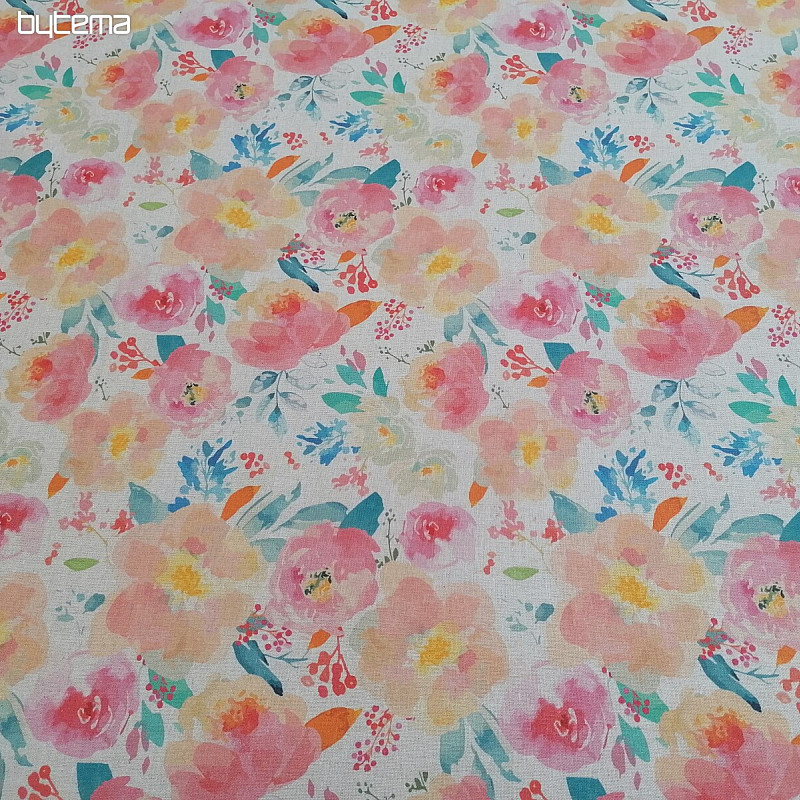 Decorative fabric Pastel flowers