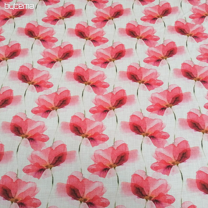 Decorative fabric Red flowers