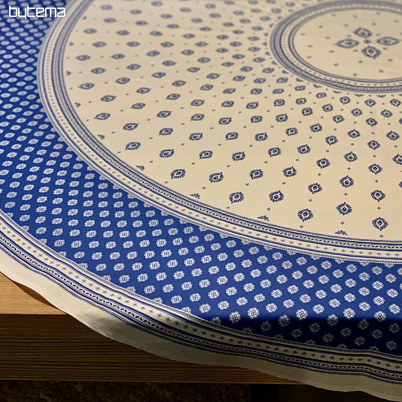 Round tablecloth - blue folklore Ø 175 cm