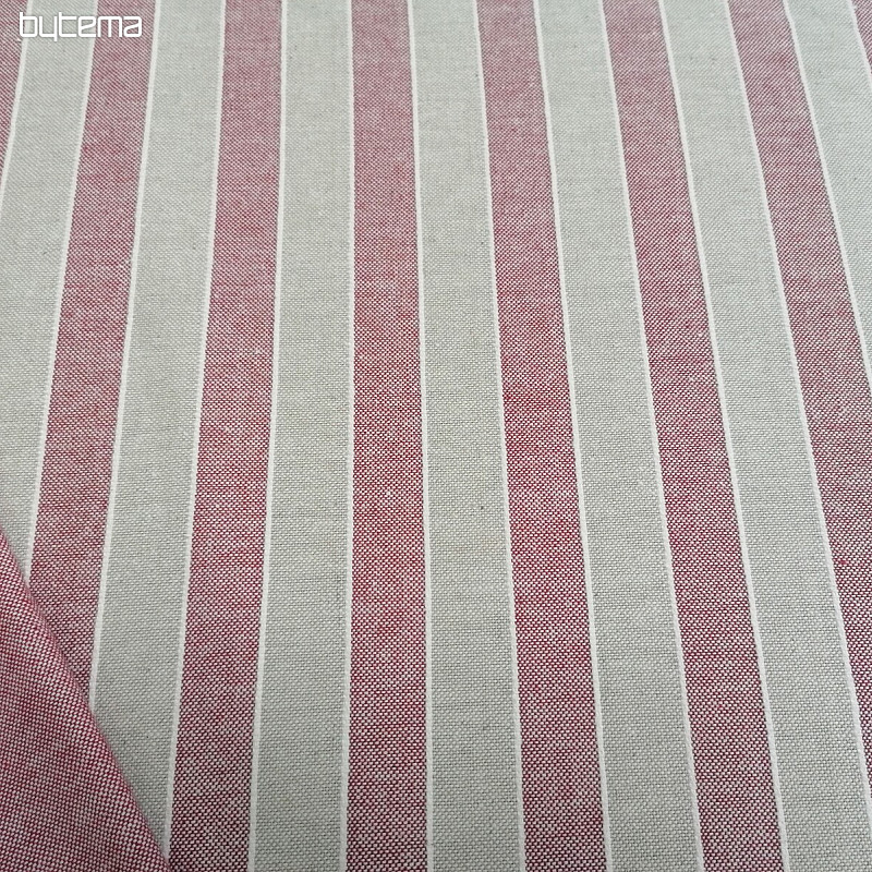 Decorative fabric Trebol stripes - burgundy 2 cm 65