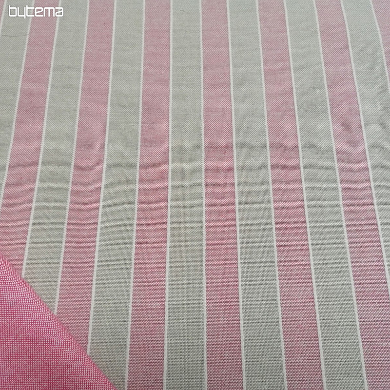 Decorative fabric Trebol stripes - pink 2 cm 76