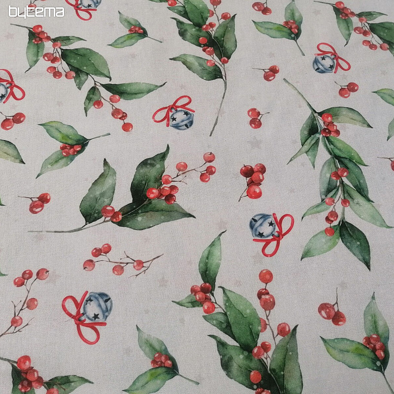 Christmas decoration fabric Large holly