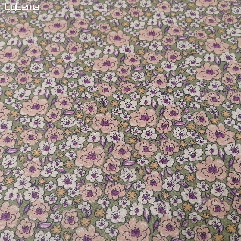 Cotton fabric KALMIA green