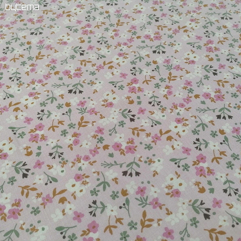 Cotton fabric Zalia flowers pink