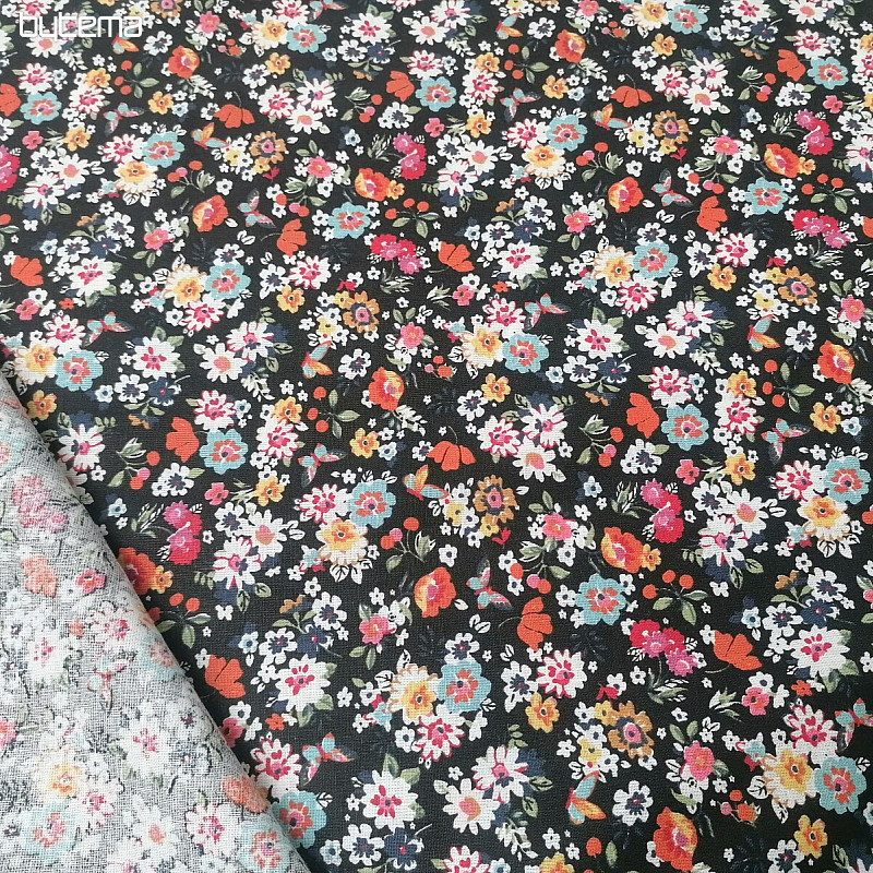Cotton fabric CHARLINE BLACK