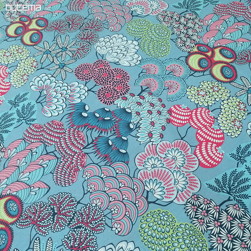 Cotton fabric FUSAIN BLUE