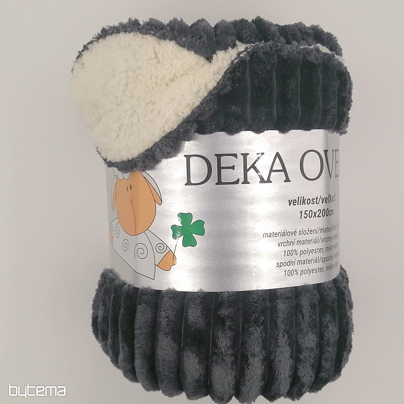 microfiber blanket EXTRA SOFT SHEEP corduroy - anthracite