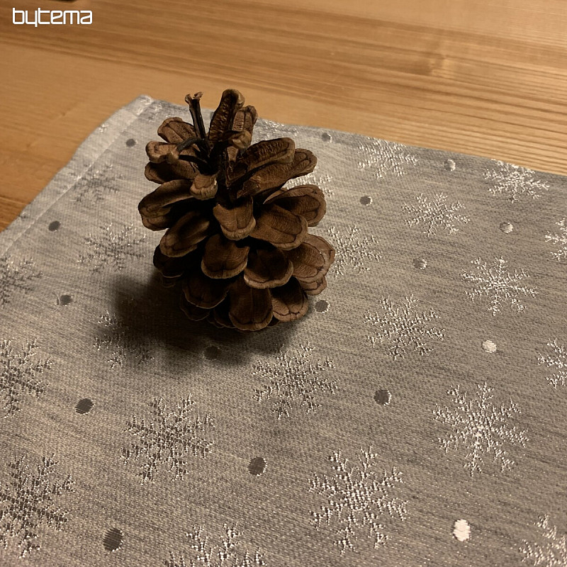 Christmas tablecloth gray flakes
