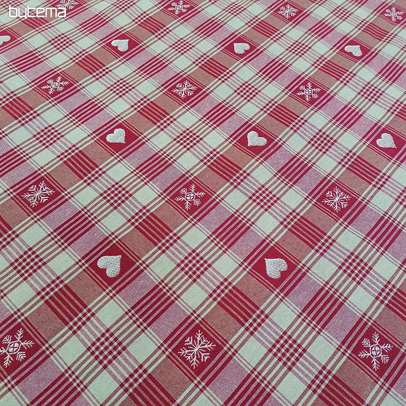 Christmas decorative fabric DUSTIN hearts