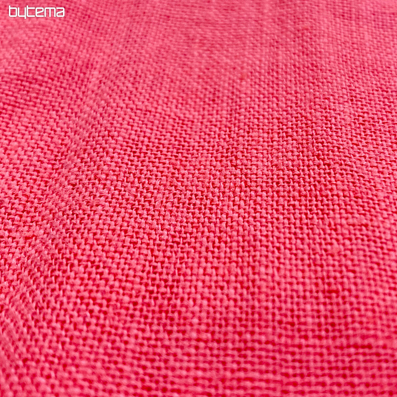 Linen fabric - pink CORAL