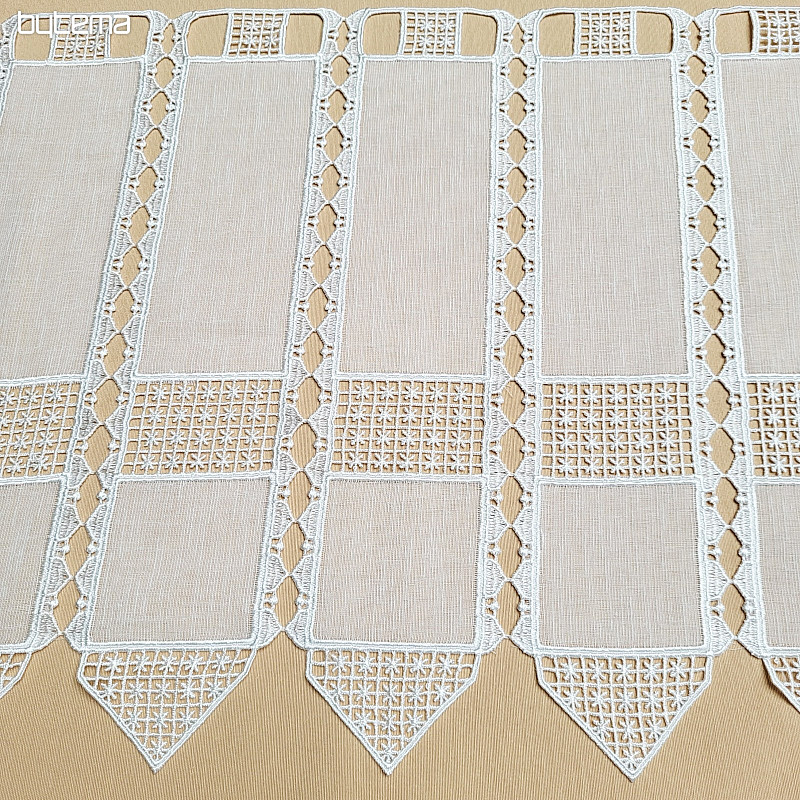 Luxurious embroidered curtain GERSTER on stained glass 11756/030/0010 cream
