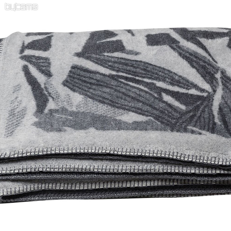 Cotton blanket BAMBOO gray leaves 2218/90