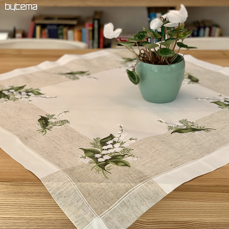 Embroidered tablecloth and scarf LILY OF THE FLOWERS