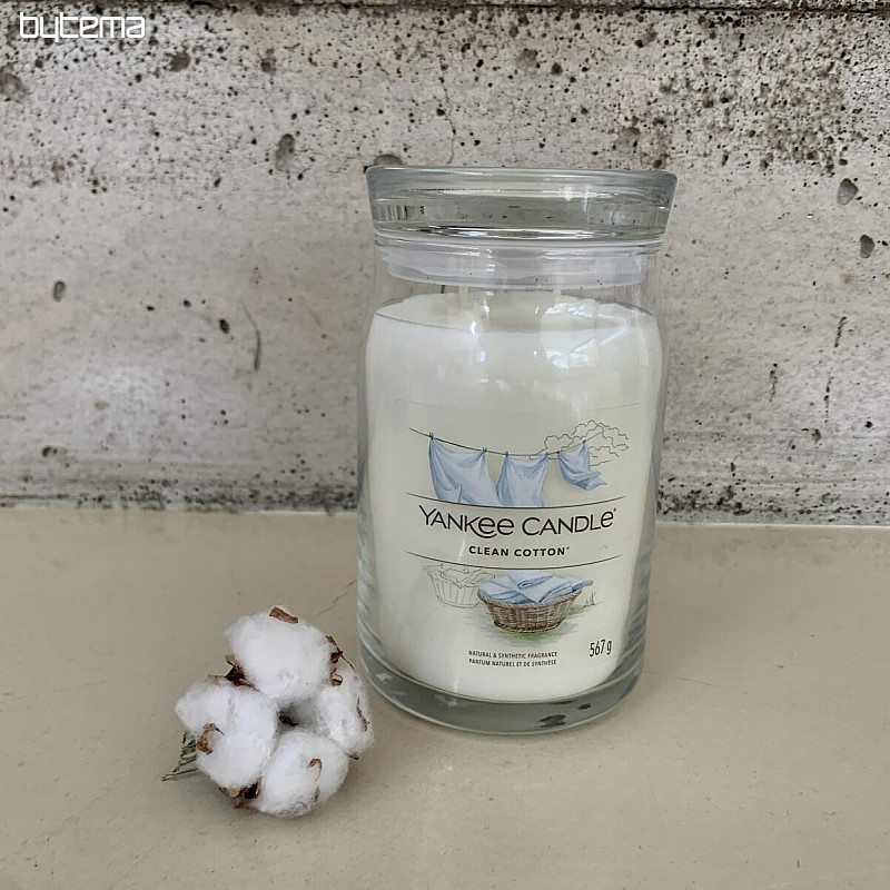 candle YANKEE CANDLE fragrance CLEAN COTTON GLASS LARGE 2 WICKS
