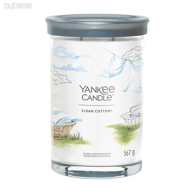 candle YANKEE CANDLE fragrance CLEAN COTTON TUMBER LARGE 2 WICKS