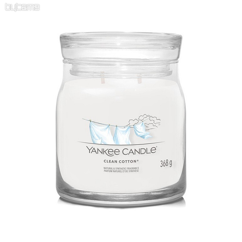 candle YANKEE CANDLE scent CLEAN COTTON GLASS MEDIUM 2 WICKS
