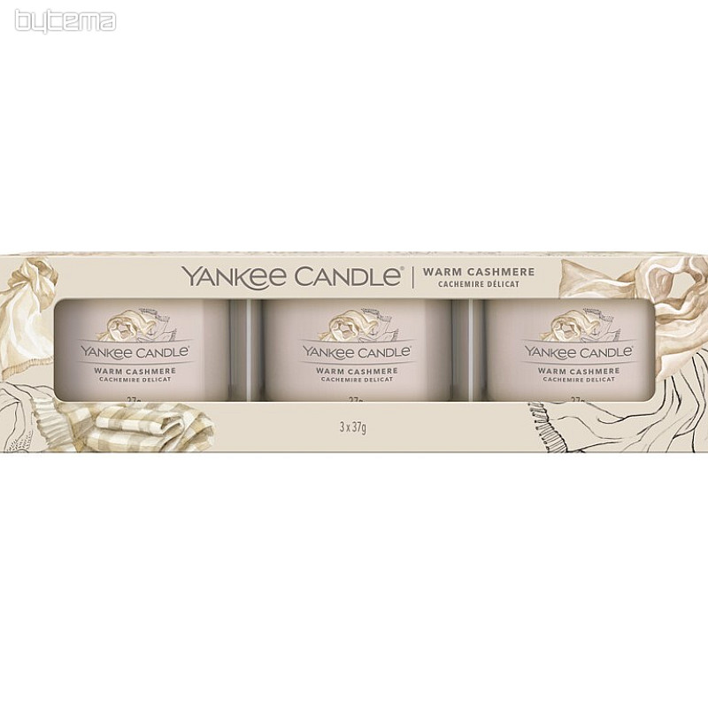 candle YANKEE CANDLE fragrance WARM CASHMERE SET of 3 pieces