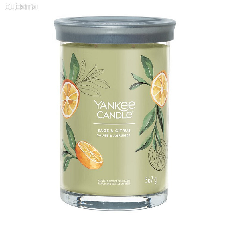 candle YANKEE CANDLE scent SAGE and CITRUS TUMBER LARGE 2 wicks