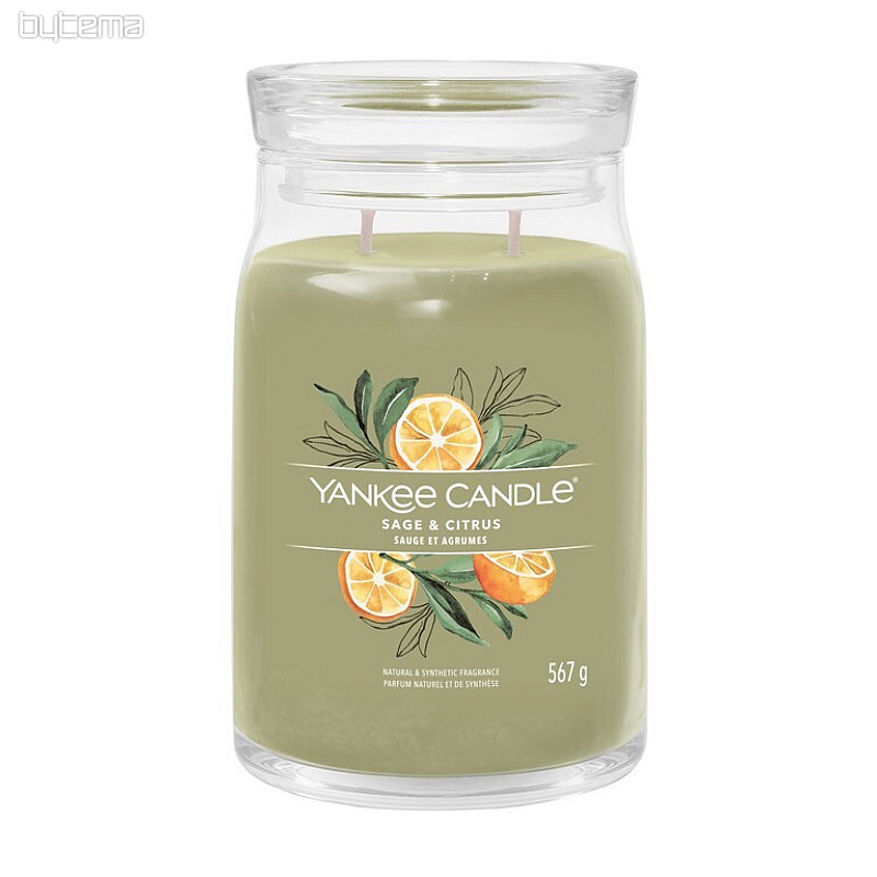 candle YANKEE CANDLE scent SAGE and CITRUS GLASS MEDIUM 2 wicks