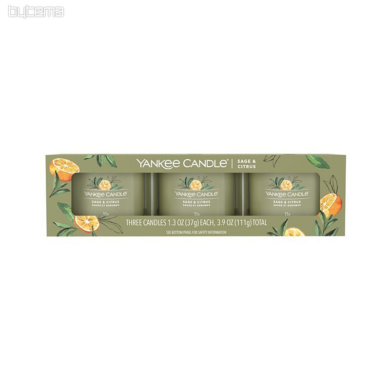 candle YANKEE CANDLE scent SAGE and CITRUS SET of 3 pieces