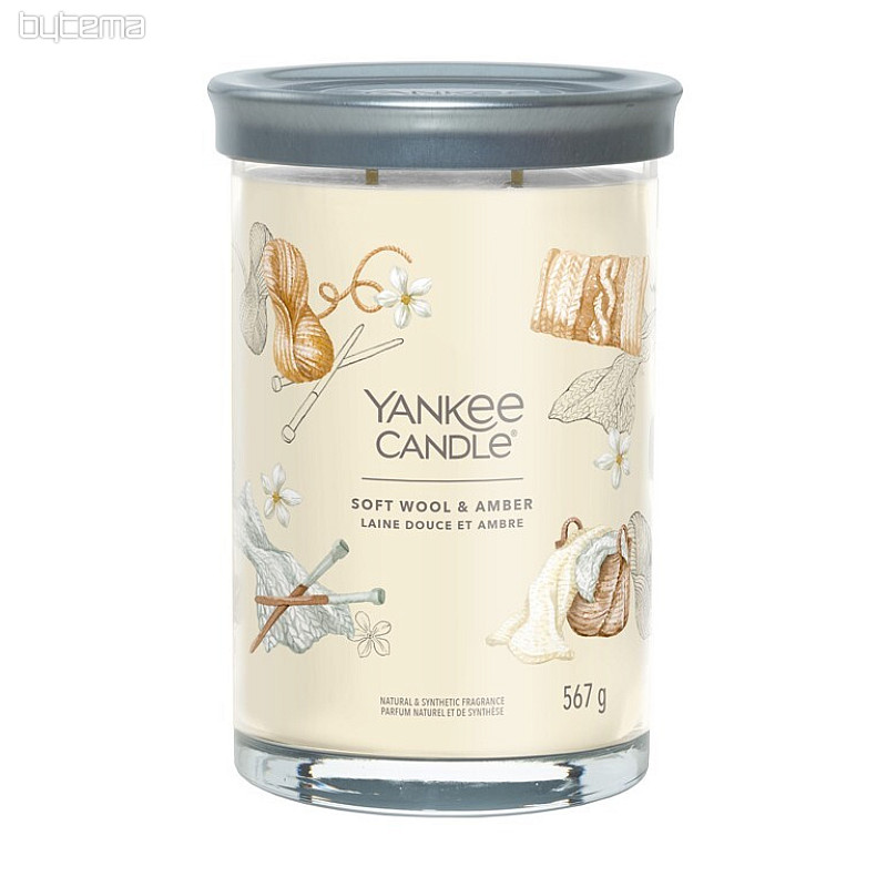 candle YANKEE CANDLE fragrance SOFT WOOL and AMBER TUMBER LARGE