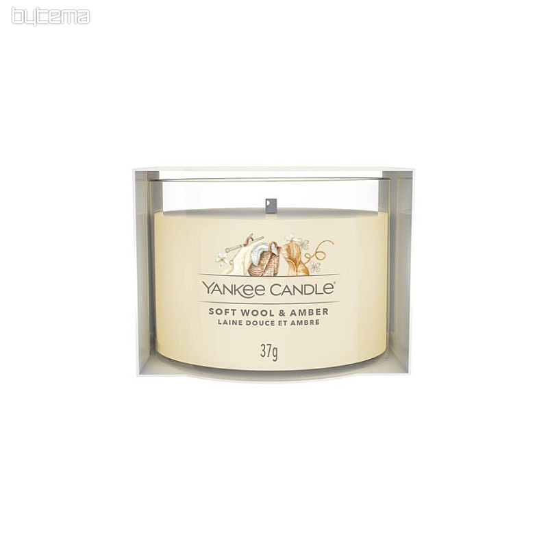 candle YANKEE CANDLE fragrance SOFT WOOL and ANBER IN GLASS 37g