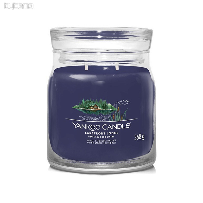 candle YANKEE CANDLE fragrance LAKEFRONT LODGE GLASS MEDIUM 2 wicks
