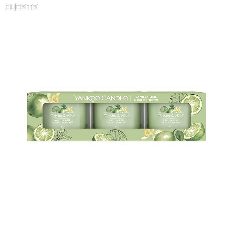 candle YANKEE CANDLE fragrance VANILLA LIME SET 3 pieces